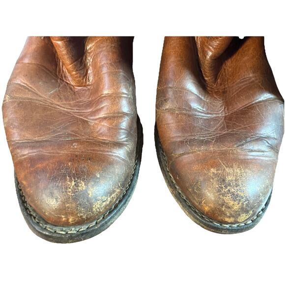 Full Leather Stewart Boot Co Rustic Brown Men’s 9EE Cowboy Ranch Hand Made Boot - Picture 10 of 16